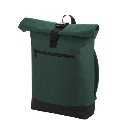 Roll Top Backpack One Size Bottle Green Bagbase