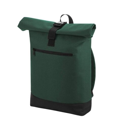 Roll Top Backpack One Size Bottle Green Bagbase