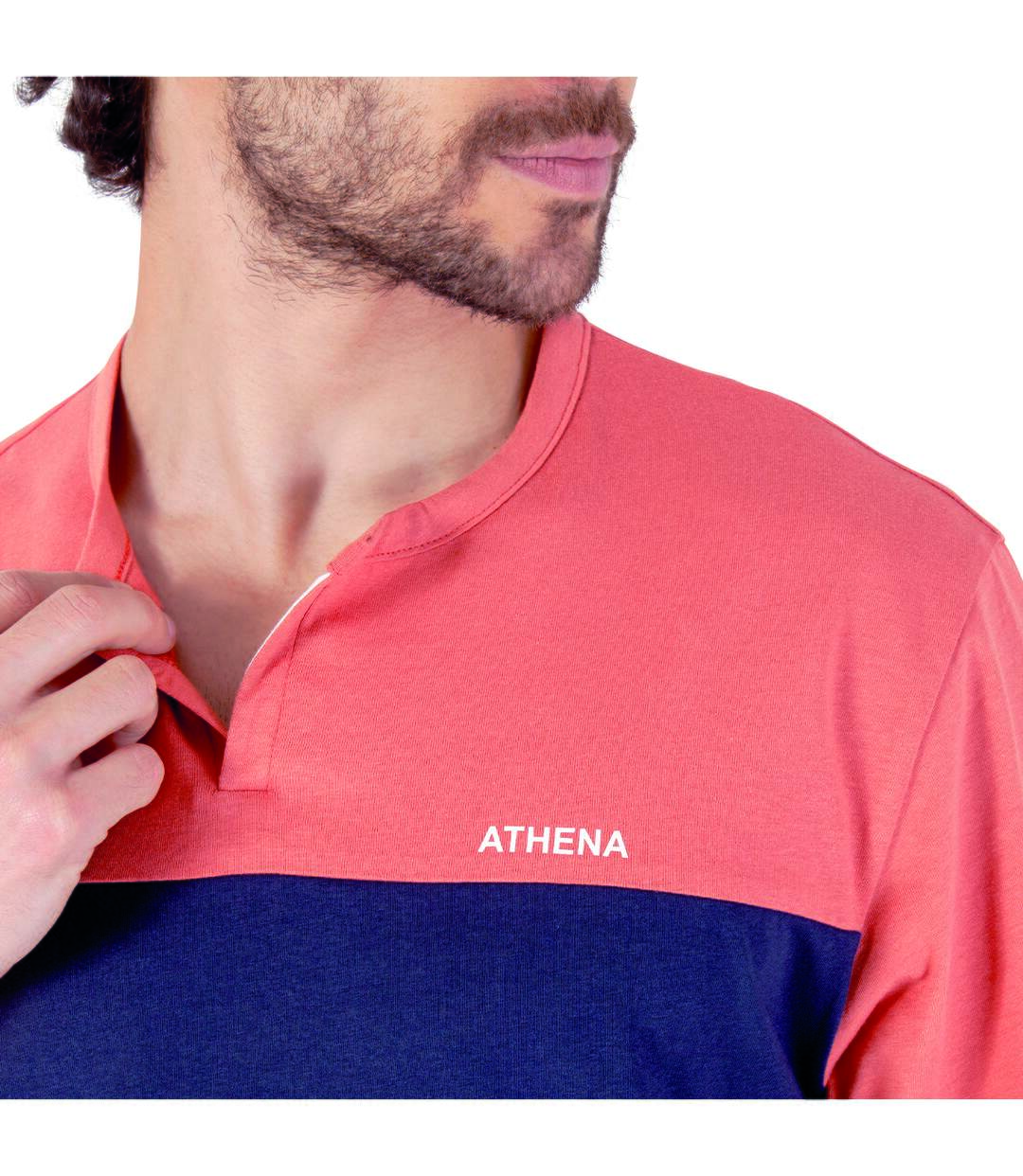 Pyjama court col ouvert homme coton issu de l'agriculture biologique Athena-5