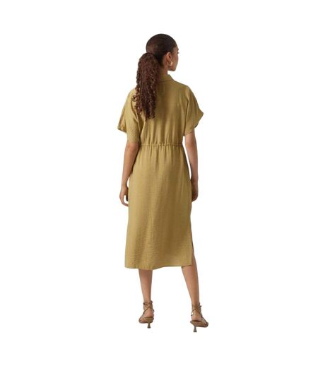 Robe Chemisier Mi-longue Iris Femme Kaki Vero Moda