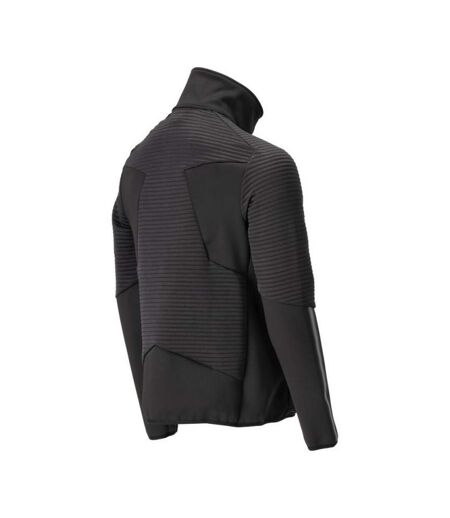 Mens Customised Striped Fleece Jacket Black Mascot