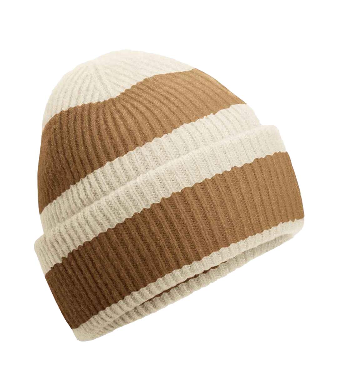 Bonnet Motif/style Blocs De Couleurs Vanille Marron Clair Beechfield-1