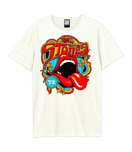 Unisex Adult Vintage Tongue 77 The Rolling Stones T-shirt Vintage White Amplified