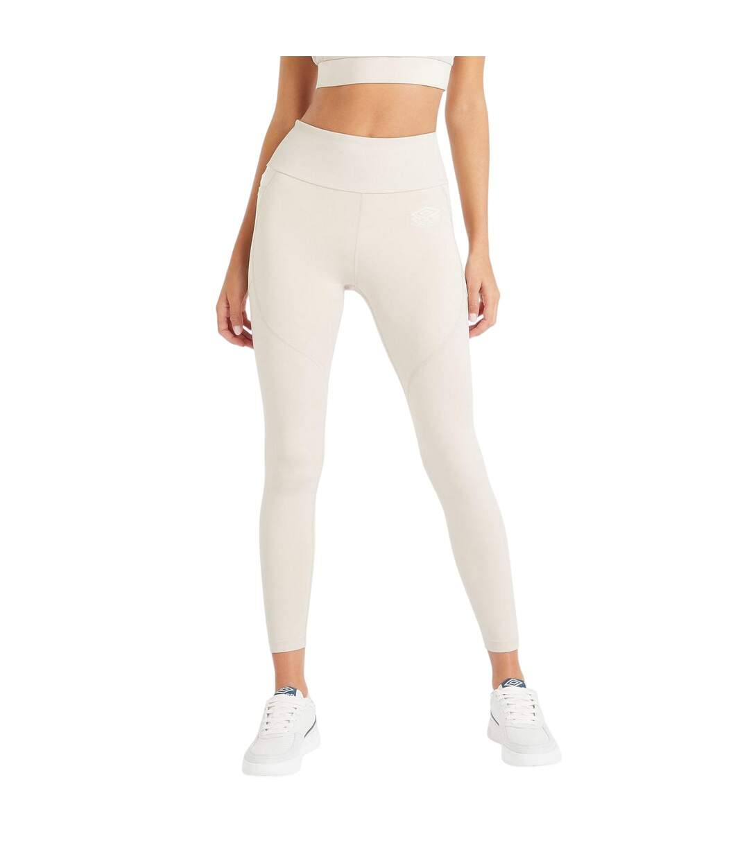 Womens/ladies Pro Training Snug Fit 7/8 Leggings Silver Grey Umbro-2