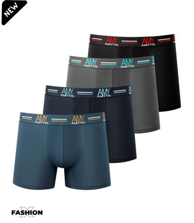 Lot de 4 Boxers Masculins - Equilibre Parfait entre Confort et élégance - Teintes Variées