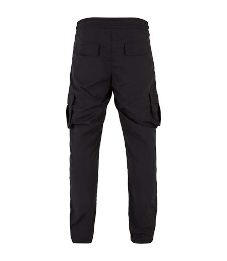 Mens Nylon Straight Leg Cargo Trousers Black Urban Classics