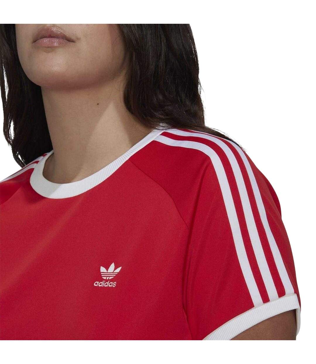 T-shirt Motif/style 3 Rayures Femme Rouge Adidas-4