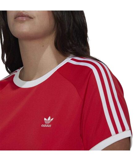 T-shirt Motif/style 3 Rayures Femme Rouge Adidas