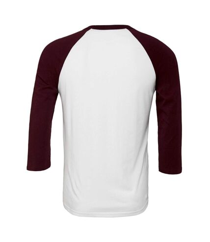 Canvas - T-shirt de baseball à manches 3/4 - Homme (Blanc/pourpre) - UTBC1332