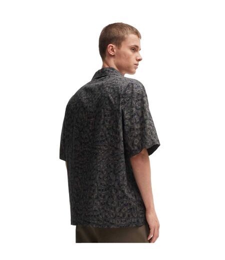 Mens Print Oversized Shirt Black Hugo