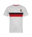 Mens Contrast Striped Polyester T-shirt White Red Real Madrid CF-1