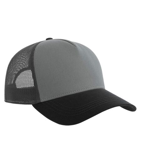 Rapper 5 Panel Cotton Sustainable Trucker Cap Grey Dark Grey Black Atlantis