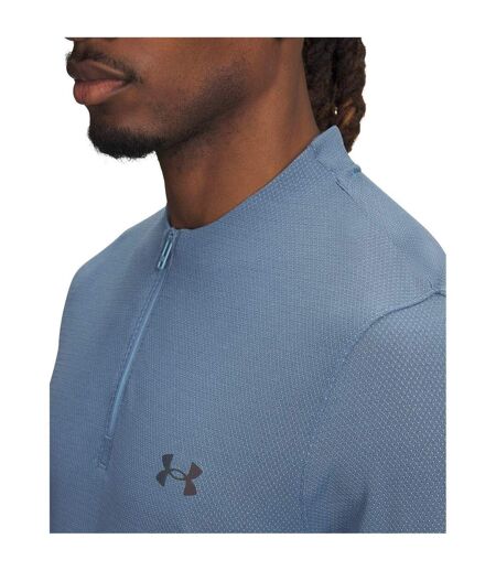 Mens Rush Long-sleeved Technical Top Blue Smoke Under Armour