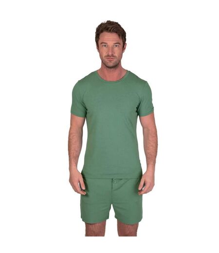 Mens classic short pyjama set green Light And Shade