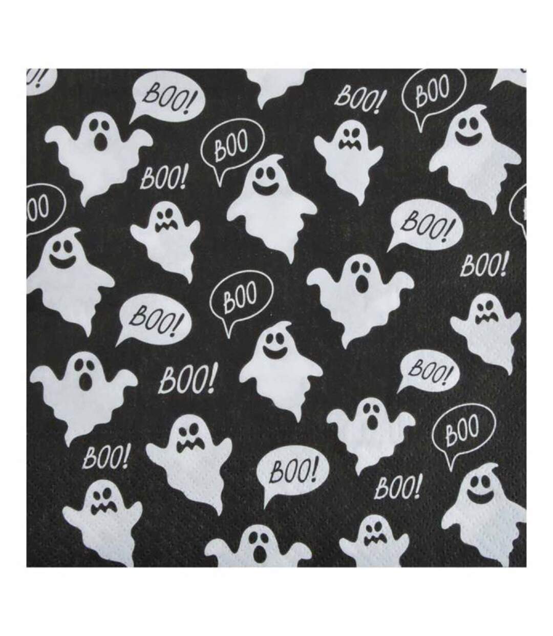 Lot de 20 Serviettes en Papier Fantômes 33x33cm Noir-1