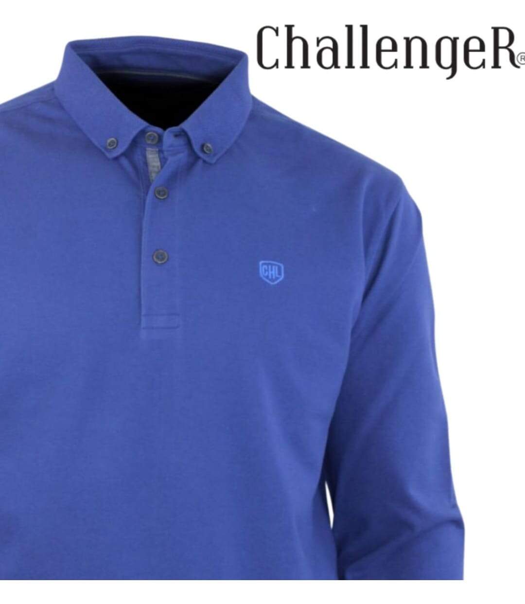 CHALLENGER NATHAN1 — Polo manches longues bleu piqué : le chic décontracté au quotidien-3