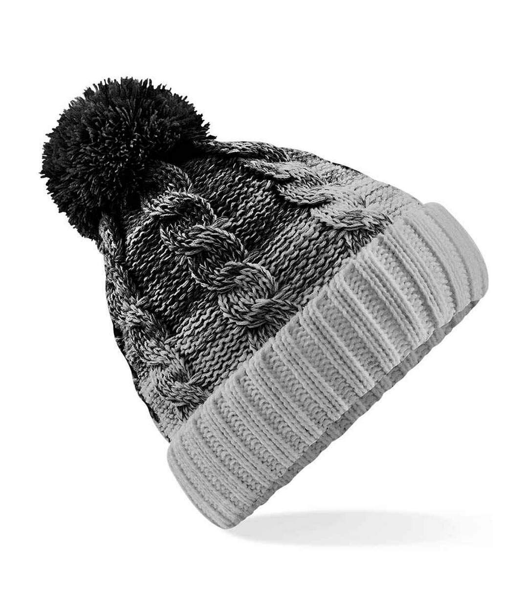Bonnet Adulte Noir Gris Clair Beechfield-1