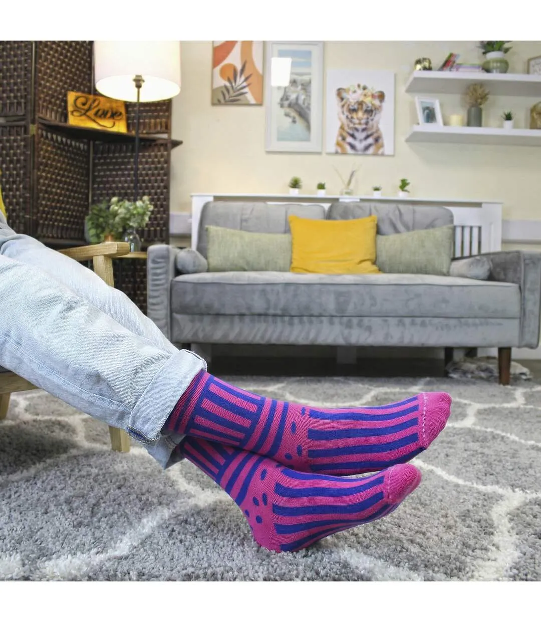 Mencap Mens Novelty Cotton Socks | Colourful Striped Slogan Fun Gift-4