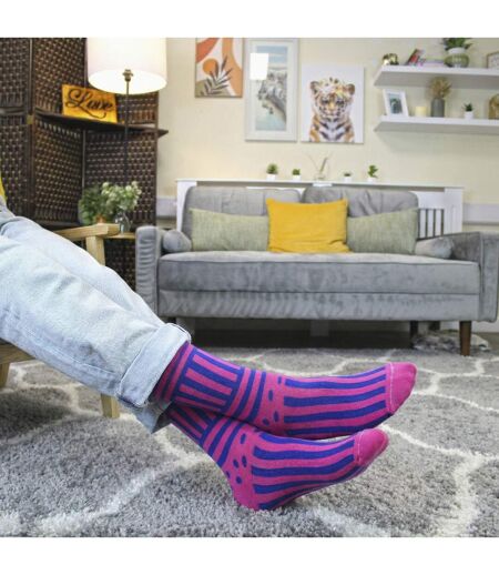 Mencap Mens Novelty Cotton Socks | Colourful Striped Slogan Fun Gift
