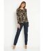Pull chaud jacquard fleuri brillant col rond-3