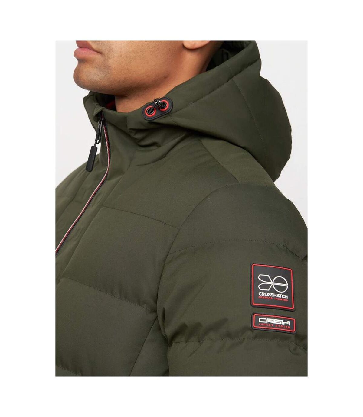 Crosshatch Mens Kampnew Embossed Jacket (Dark Olive)
