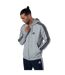 Mens Essentials 3 Stripes Full Zip Hoodie Grey Adidas-3