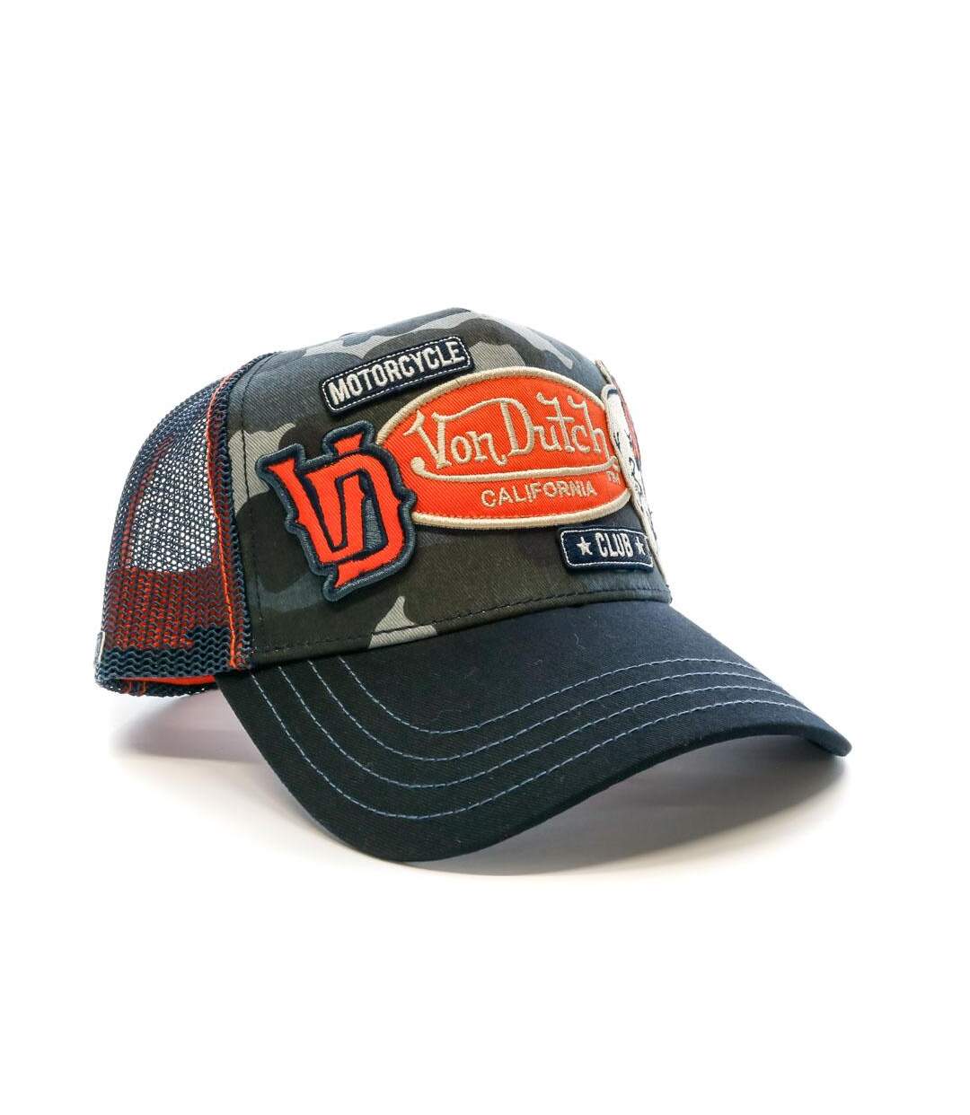 Casquette Marine/Rouge Homme Von Dutch Casquette PATCHES02 - Taille unique-2