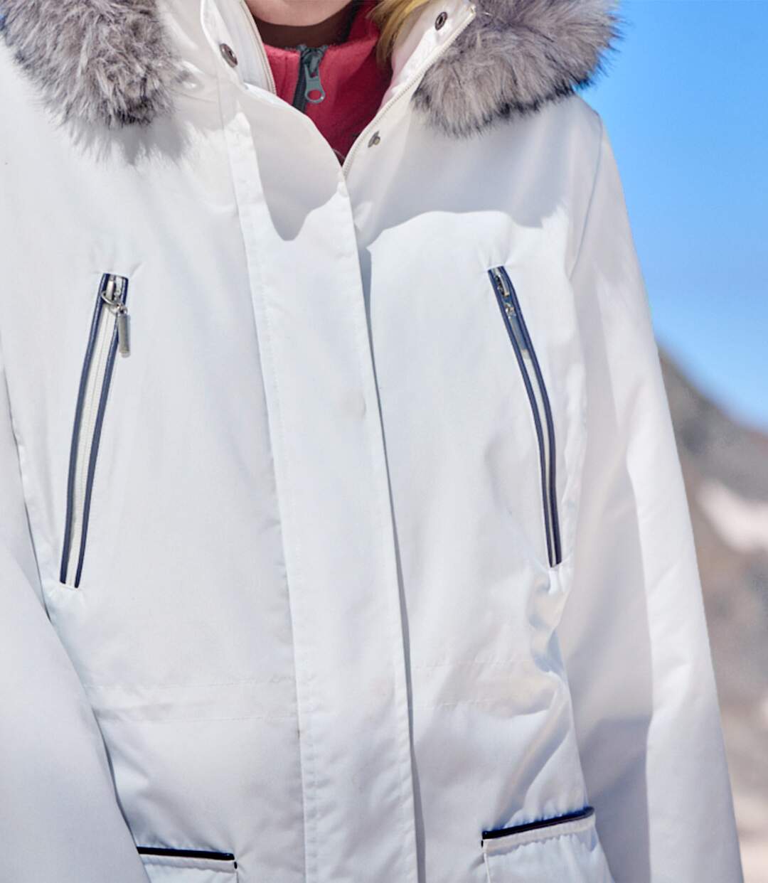 Parka matelassé à capuchon femme - blanc