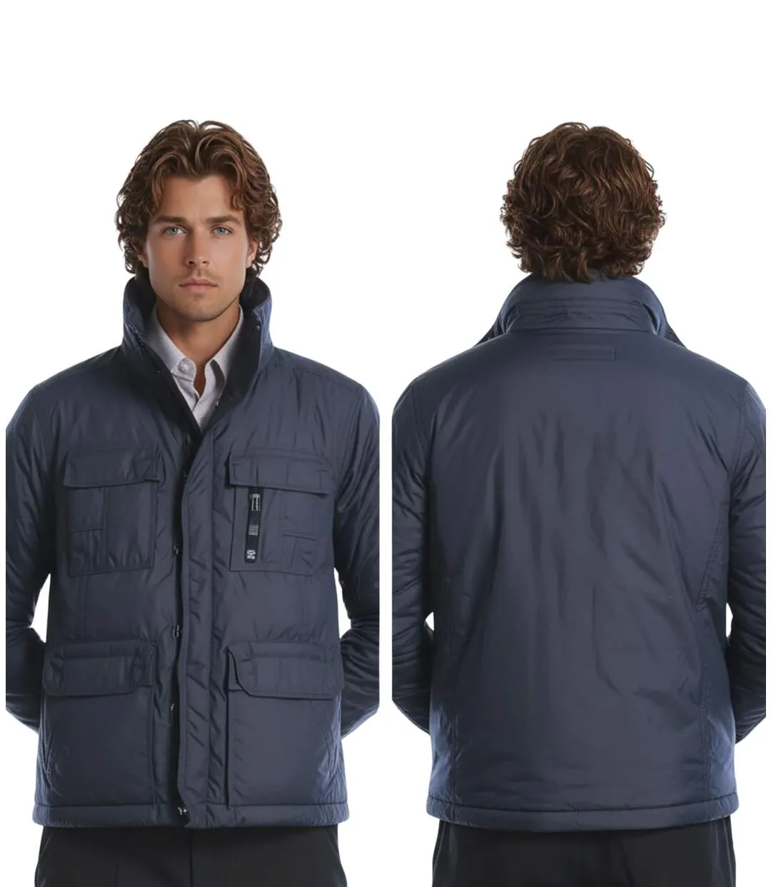Blouson homme manches longues hiver couleur noir - Style casual et confort optimal-2