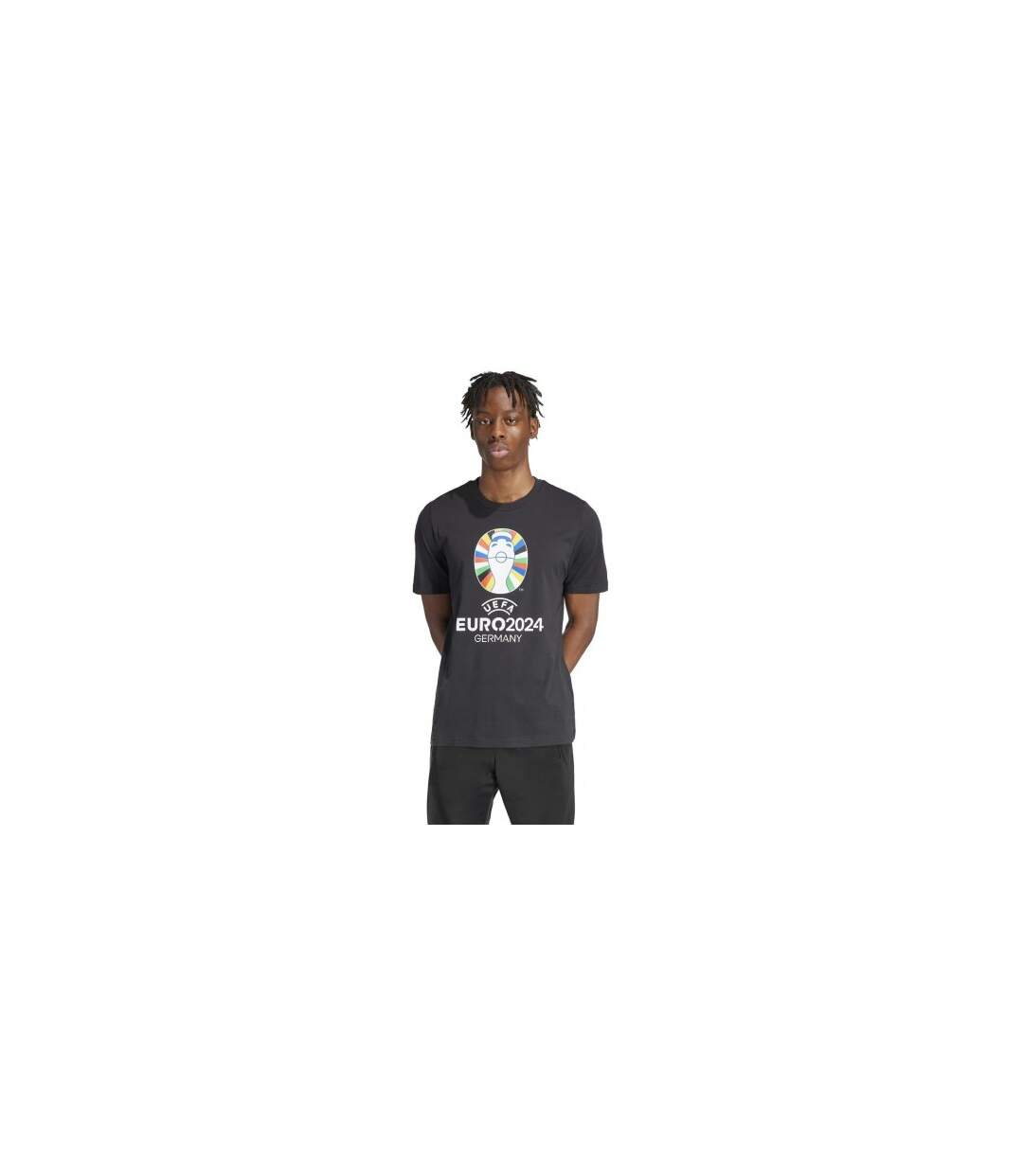 Mens Euro 2024 T-shirt Black Adidas-1