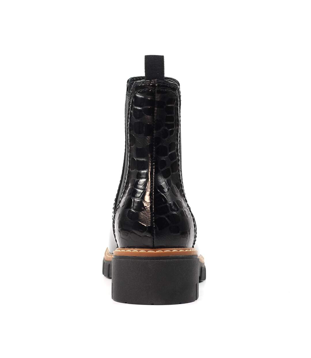 Bottines Motif/style Verni Peace Femme Noir Lunar-2