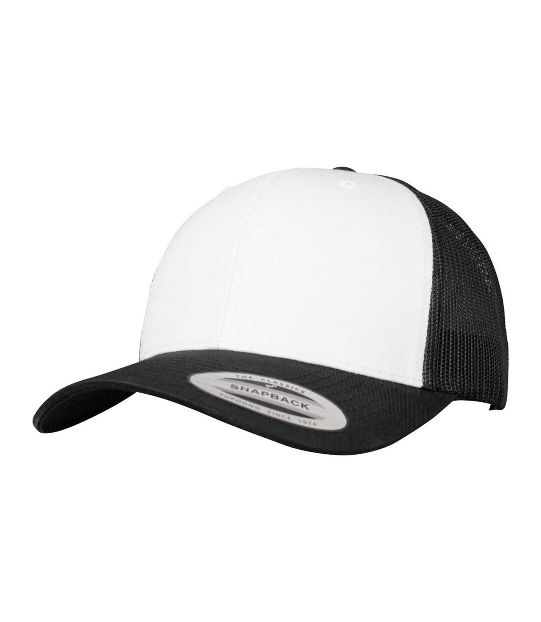 Casquette Trucker Motif/style Rétro Adulte Noir Blanc Flexfit-1