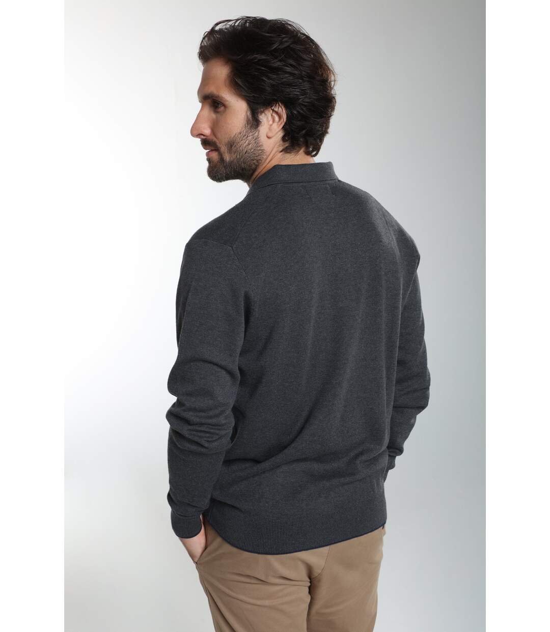 Pull col polo  en coton MARVIN-3