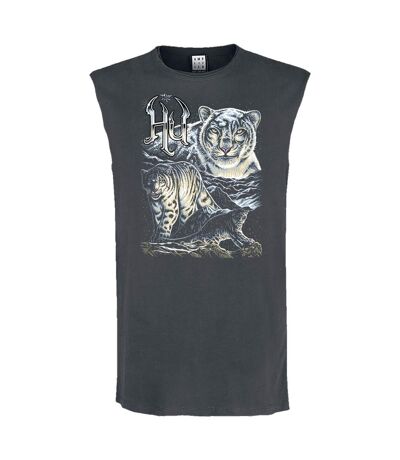 Unisex Adult Snow Leopards The Hu Sleeveless Tank Top Charcoal Amplified