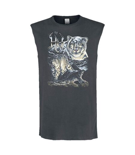 Unisex Adult Snow Leopards The Hu Sleeveless Tank Top Charcoal Amplified