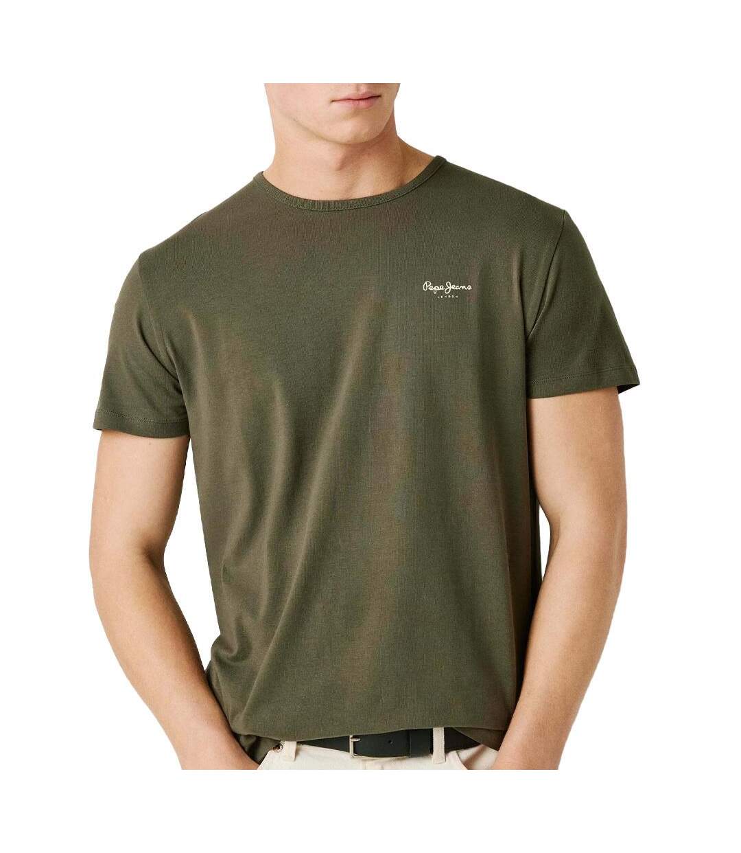 T-Shirt kaki homme pepe jeans original-1