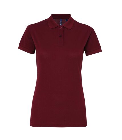 Asquith & Fox Womens/Ladies Short Sleeve Performance Blend Polo Shirt (Burgundy)