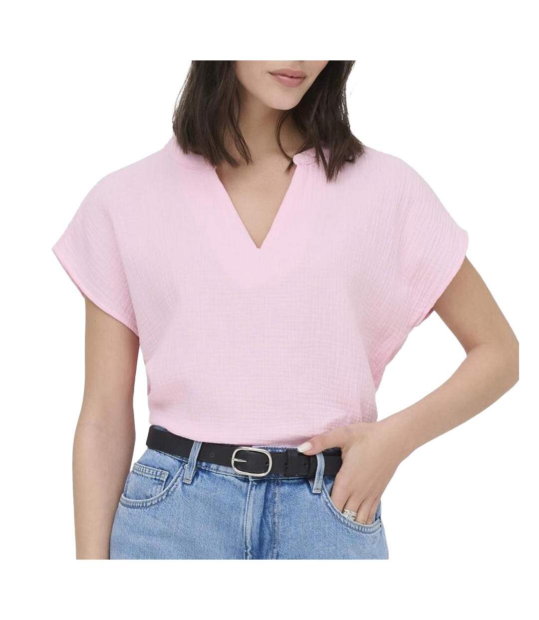 T-Shirt rose femme jdy life-1