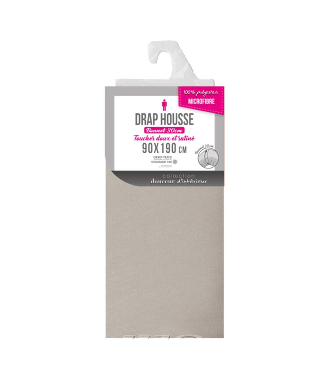 Drap Housse Microfibre Oscar 90x190cm Naturel-2