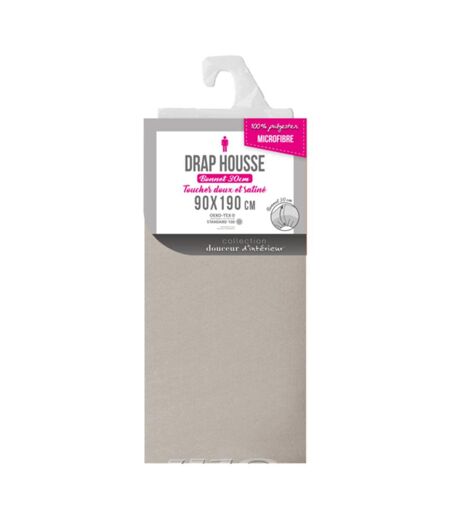 Drap Housse Microfibre Oscar 90x190cm Naturel