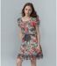 Robe sans manche femme imprimée motifs fleurs - Féminine et élégante-3
