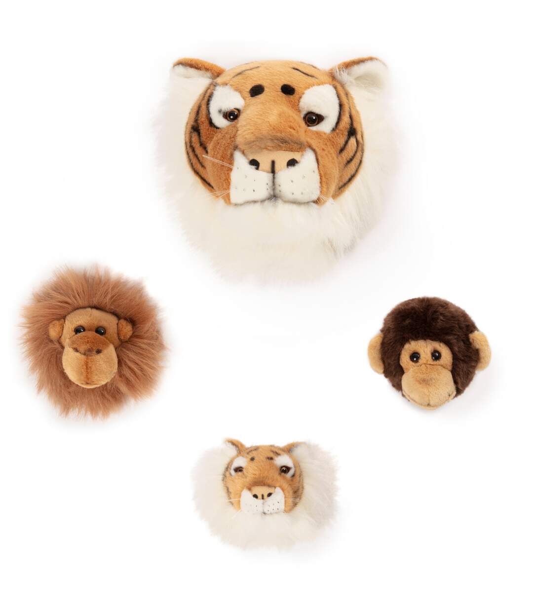 Peluche trophée mini set de 3 petites têtes Jungle-4