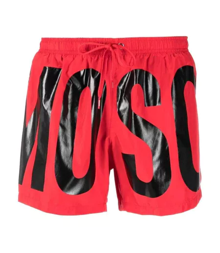 Short De Bain Motif Logo Homme Rouge Moschino
