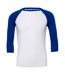 Canvas - T-shirt de baseball à manches 3/4 - Homme (Blanc/bleu roi) - UTBC1332