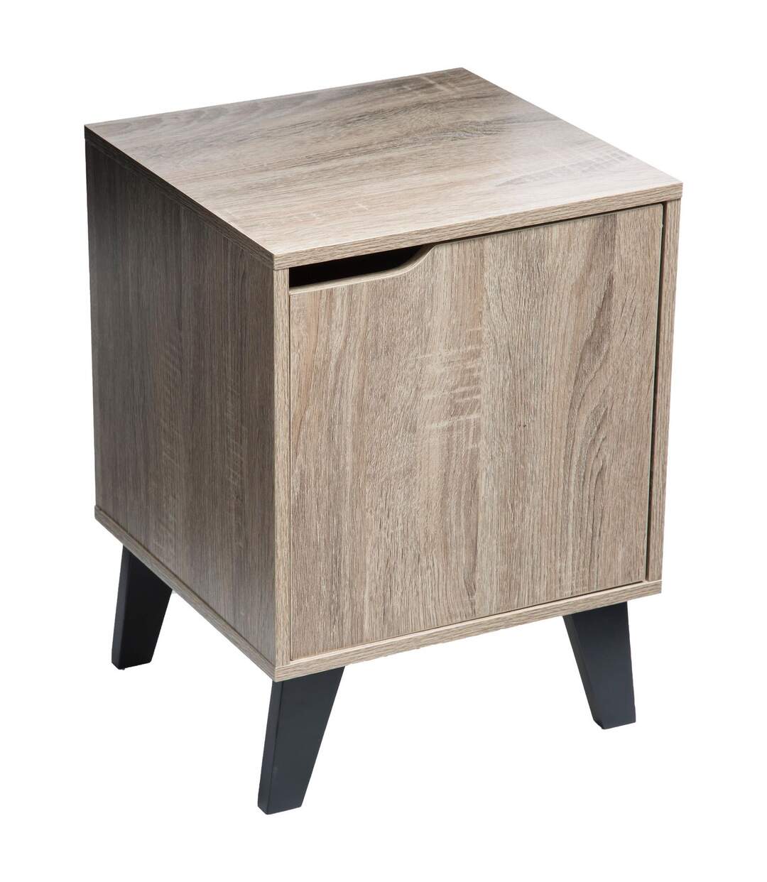 Table de chevet Mix'n modul avec 1 porte effet bois naturel - Beige-1
