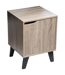 Table de chevet Mix'n modul avec 1 porte effet bois naturel - Beige