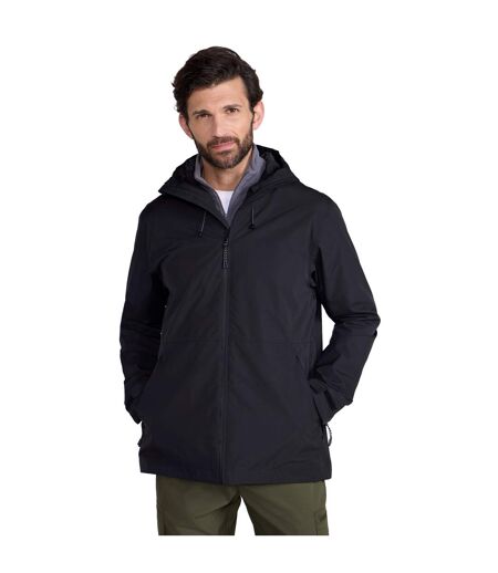 Mens hill packable waterproof jacket black Mountain Warehouse