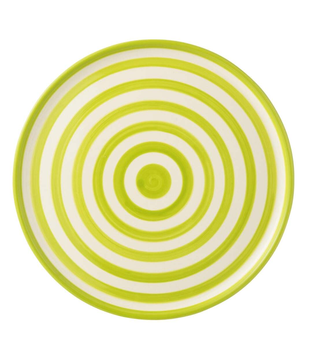 Assiette de Présentation en Céramique Granada Rayure 34cm Vert-1