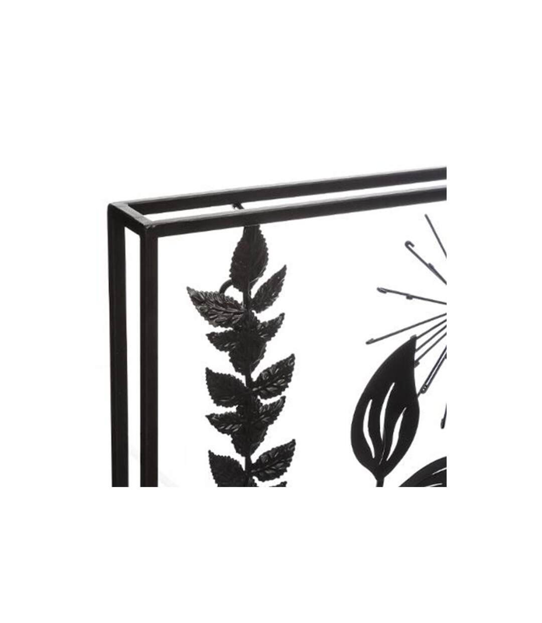 Décoration Murale en Métal Feuillu 40cm Noir-2