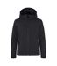 Womens/ladies Padded Soft Shell Jacket Black Clique-1